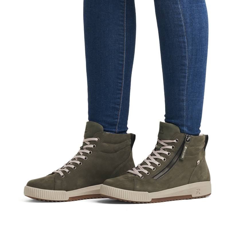 Rieker Artikelnummer W0164-54 Rieker Damen Sneaker High Schilfgrün