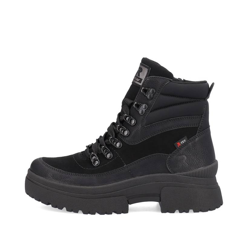 Rieker Artikelnummer W0370-00 Rieker Damen Schnürstiefel diamond black