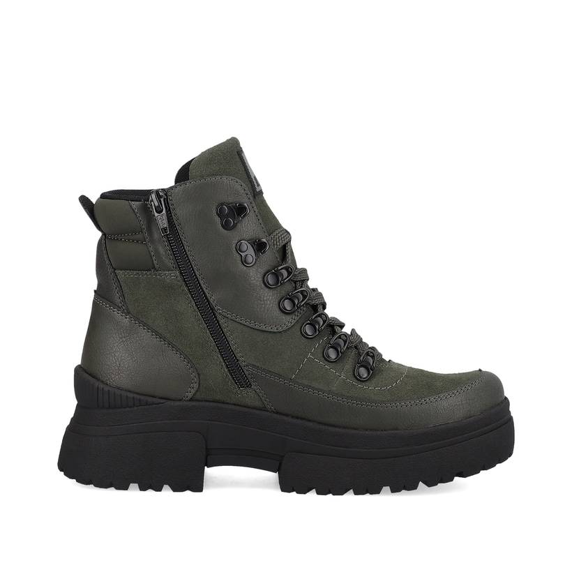 Rieker Artikelnummer W0370-54 Rieker Damen Schnürstiefel Army-green Black