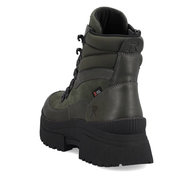 Rieker Artikelnummer W0370-54 Rieker Damen Schnürstiefel Army-green Black