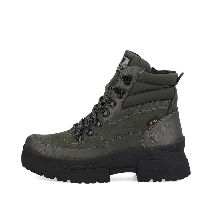 Rieker Artikelnummer W0370-54 Rieker Damen Schnürstiefel Army-green Black