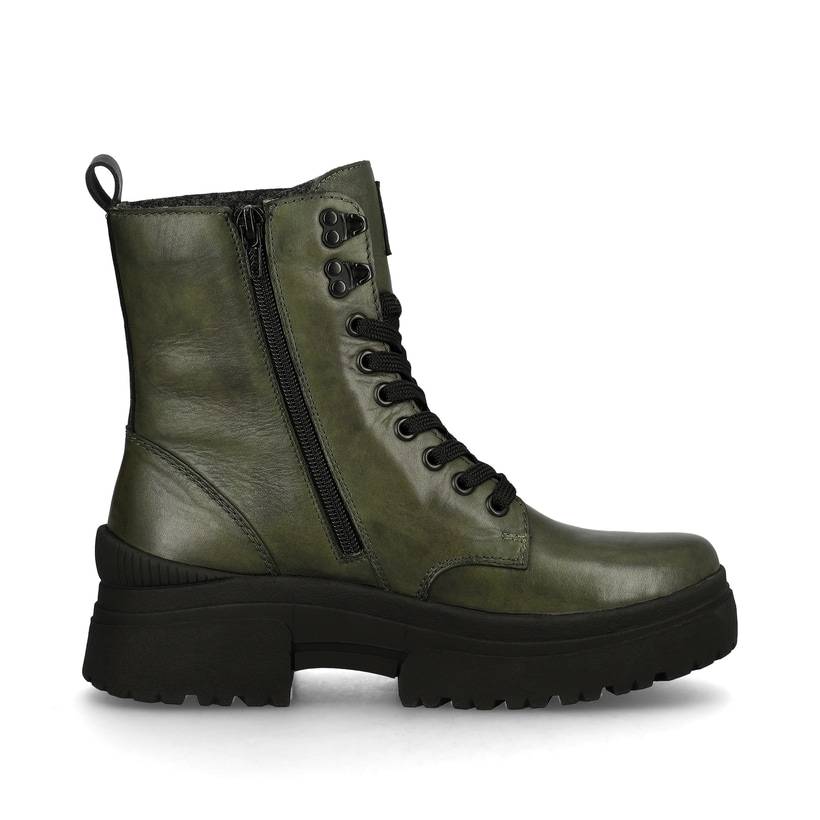 Rieker Artikelnummer W0371-52 Rieker Damen Schnürstiefel Army-green Black