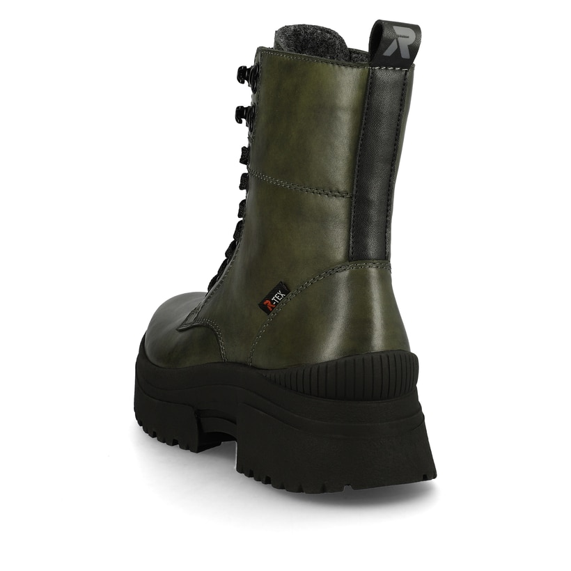 Rieker Artikelnummer W0371-52 Rieker Damen Schnürstiefel Army-green Black