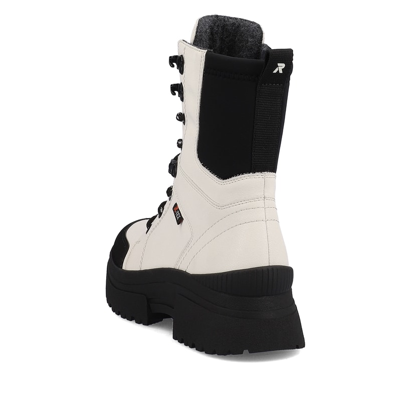 Rieker Artikelnummer W0374-80 Rieker Damen Schnürstiefel Snow-white Deep-black