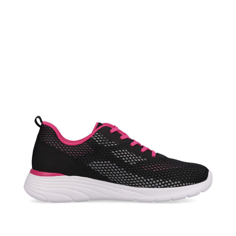 Rieker Artikelnummer W0401-00 Rieker Damen Sneaker Low Urban-black Flamingo-pink