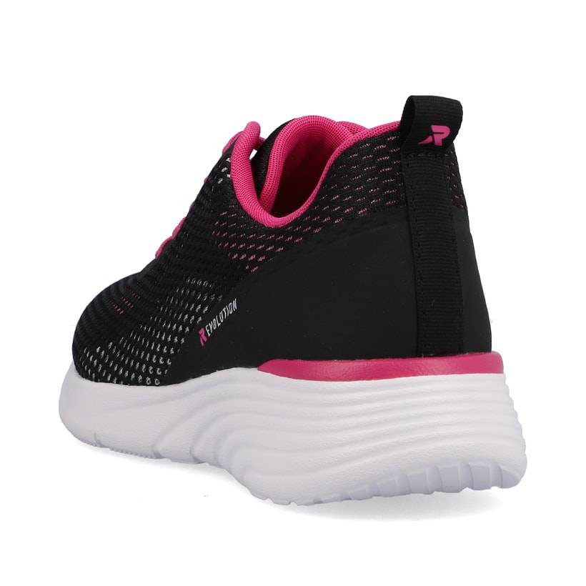 Rieker Artikelnummer W0401-00 Rieker Damen Sneaker Low Urban-black Flamingo-pink