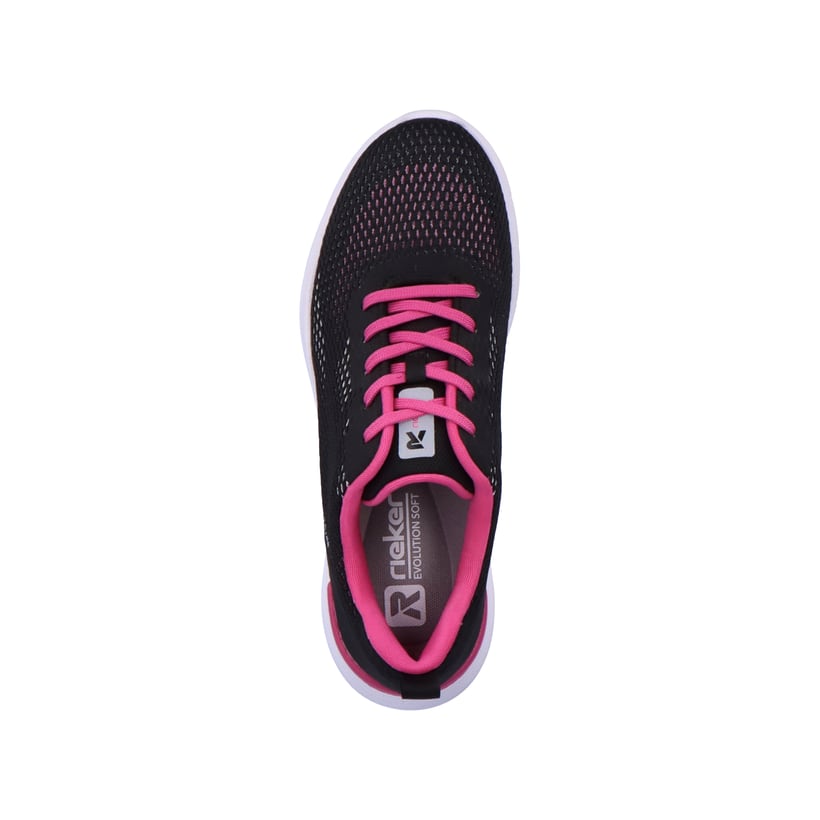 Rieker Artikelnummer W0401-00 Rieker Damen Sneaker Low Urban-black Flamingo-pink