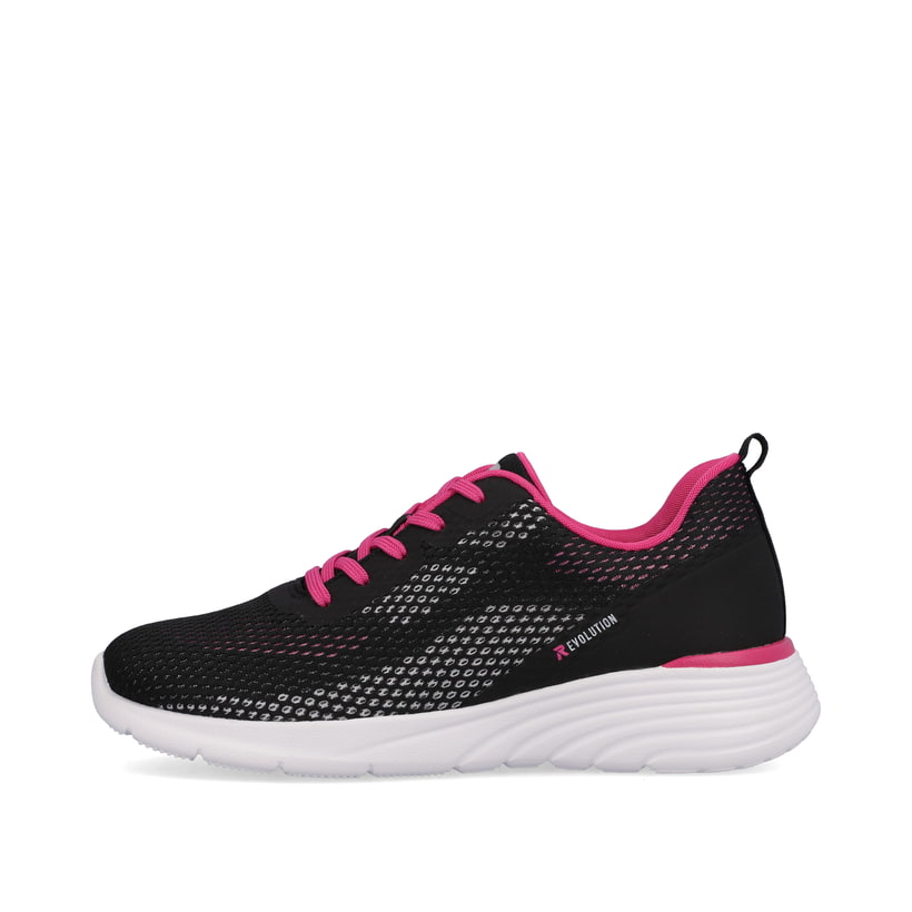 Rieker Artikelnummer W0401-00 Rieker Damen Sneaker Low urban-black flamingo-pink