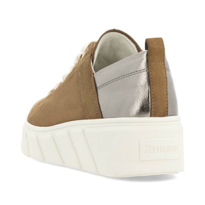 Rieker Artikelnummer W0502-24 Rieker Damen Sneaker Low Nougatbraun-silber