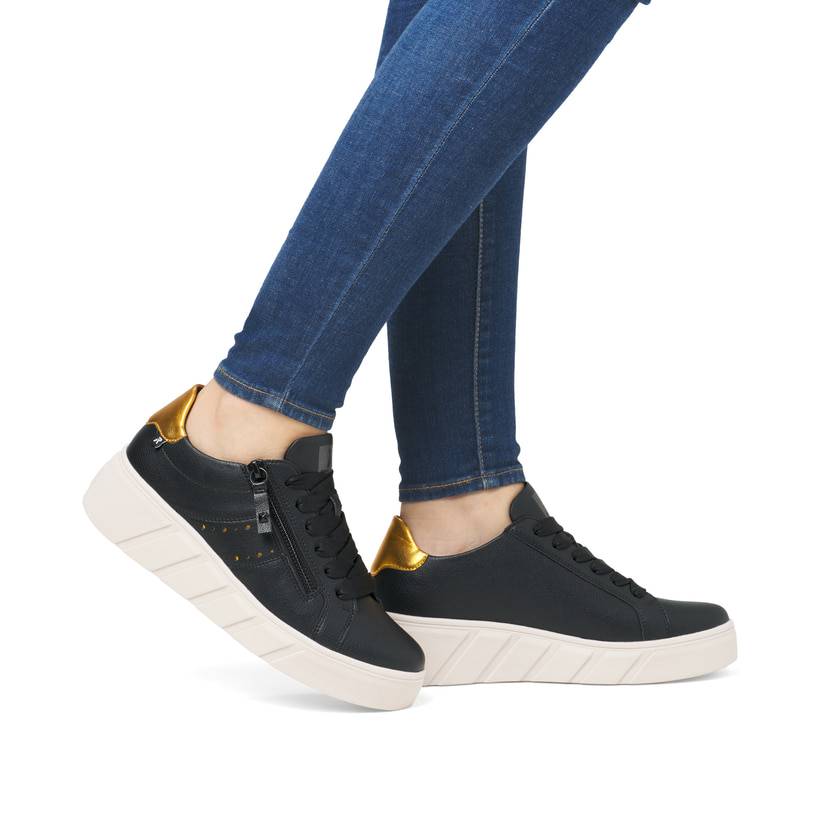 Rieker Artikelnummer W0505-01 Rieker Damen Sneaker Low Mattschwarz-gelb