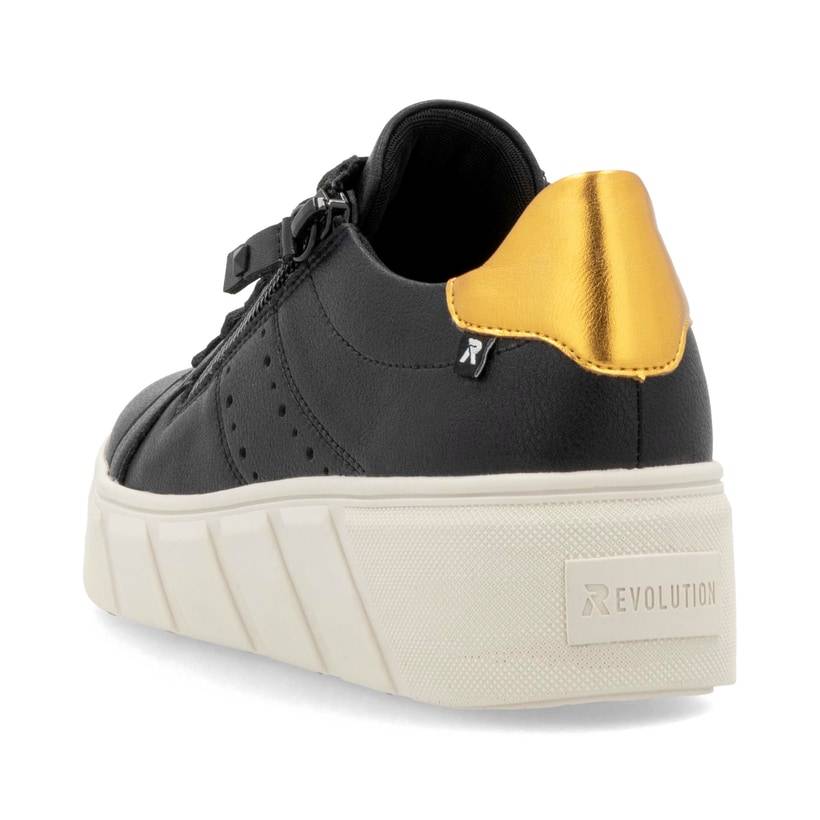 Rieker Artikelnummer W0505-01 Rieker Damen Sneaker Low Mattschwarz-gelb