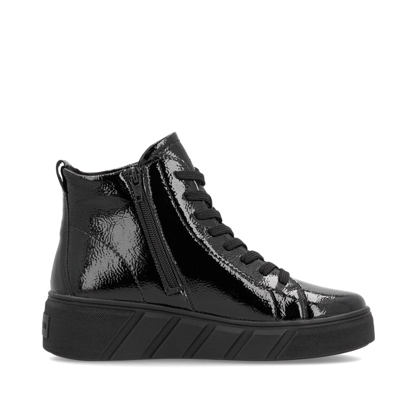 Rieker Artikelnummer W0561-01 Rieker Damen Sneaker High Glanzschwarz