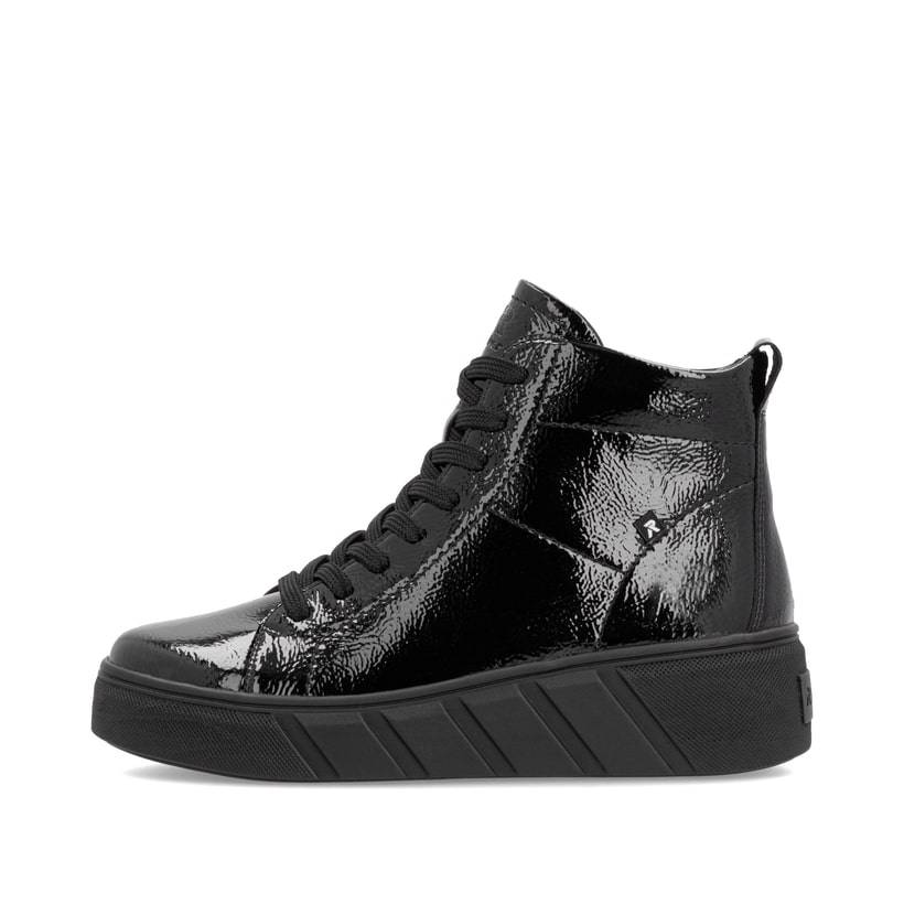 Rieker Artikelnummer W0561-01 Rieker Damen Sneaker High glanzschwarz