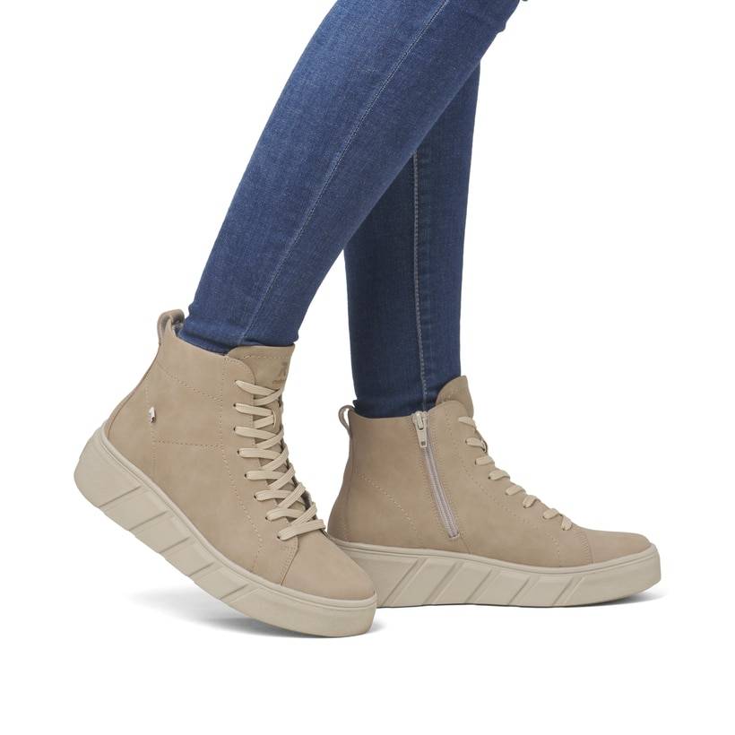 Rieker Artikelnummer W0561-20 Rieker Damen Sneaker High Lehmbeige