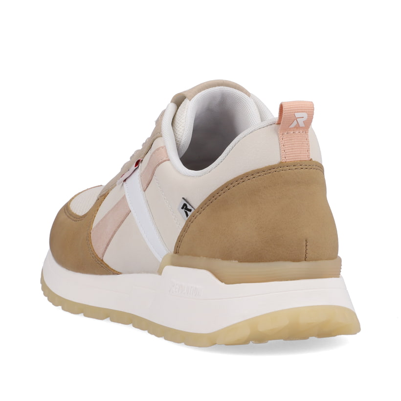 Rieker Artikelnummer W0602-82 Rieker Damen Sneaker Low Clay-beige Cinnamon White