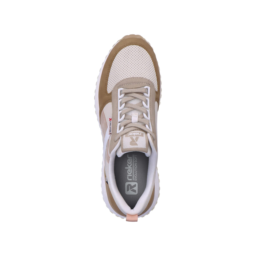 Rieker Artikelnummer W0602-82 Rieker Damen Sneaker Low Clay-beige Cinnamon White