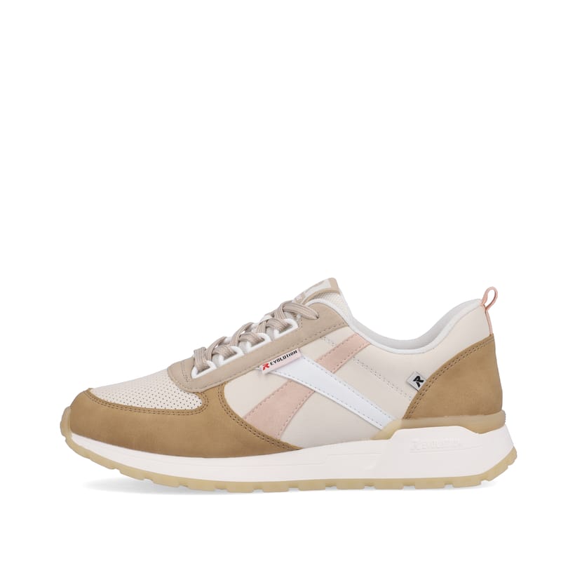 Rieker Artikelnummer W0602-82 Rieker Damen Sneaker Low clay-beige cinnamon white
