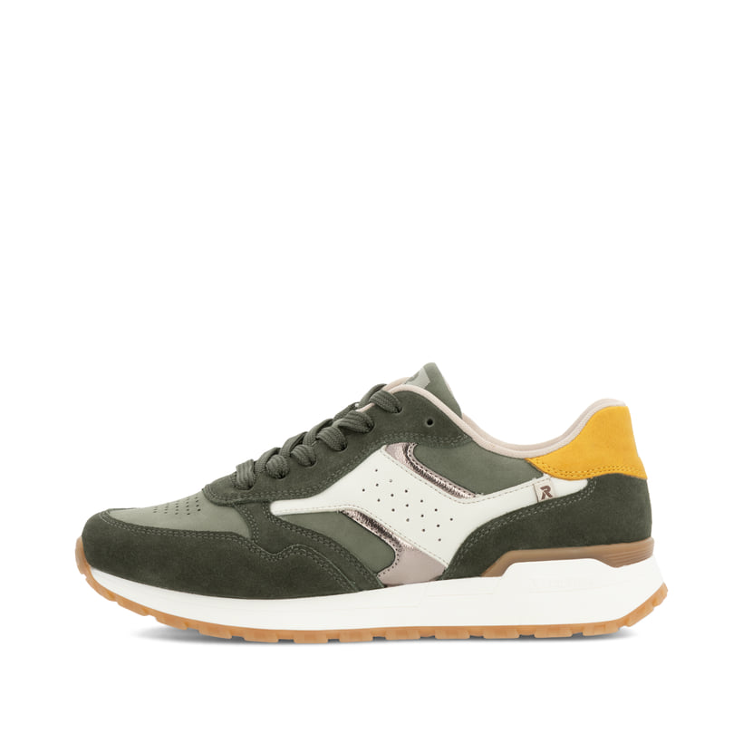 Rieker Artikelnummer W0607-54 Rieker Damen Sneaker Low khaki-cremeweiß