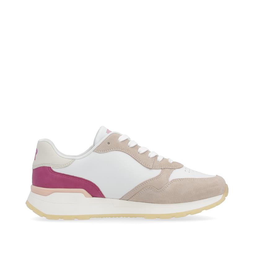 Rieker Artikelnummer W0607-80 Rieker Damen Sneaker Low Light-beige Fuchsia Apricot