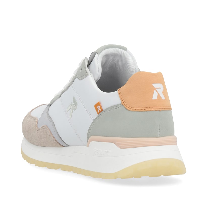 Rieker Artikelnummer W0608-80 Rieker Damen Sneaker Low Pearl-white Grey-green