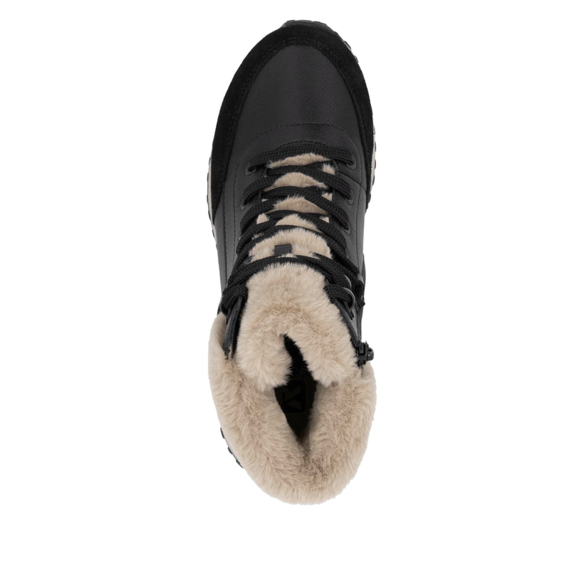 Rieker Artikelnummer W0670-00 Rieker Damen Schnürstiefel Carbonschwarz