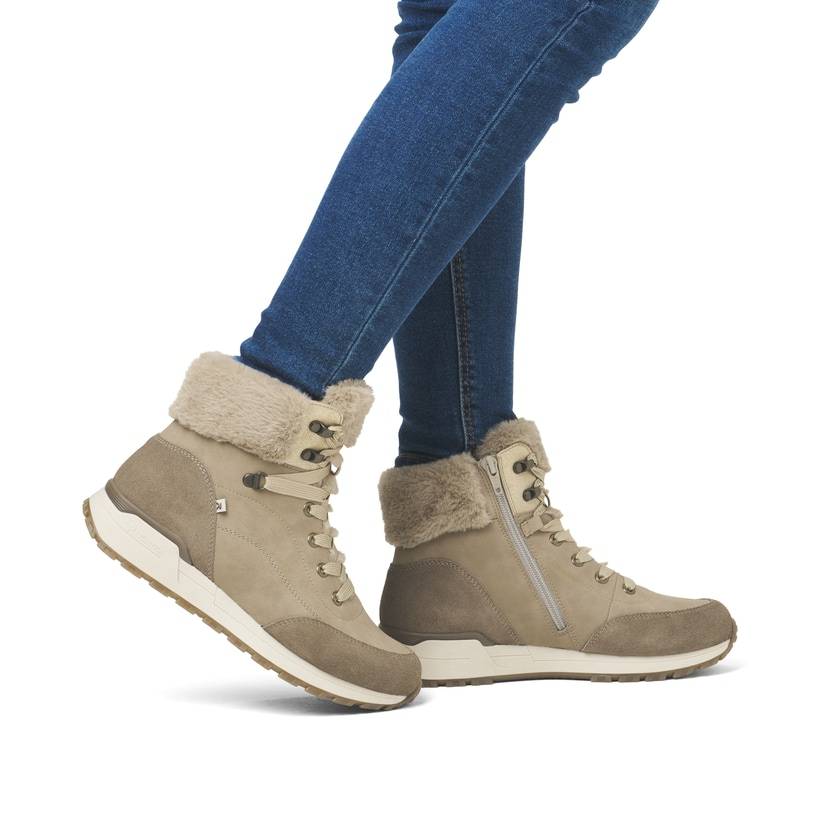 Rieker Artikelnummer W0670-20 Rieker Damen Schnürstiefel Braunbeige