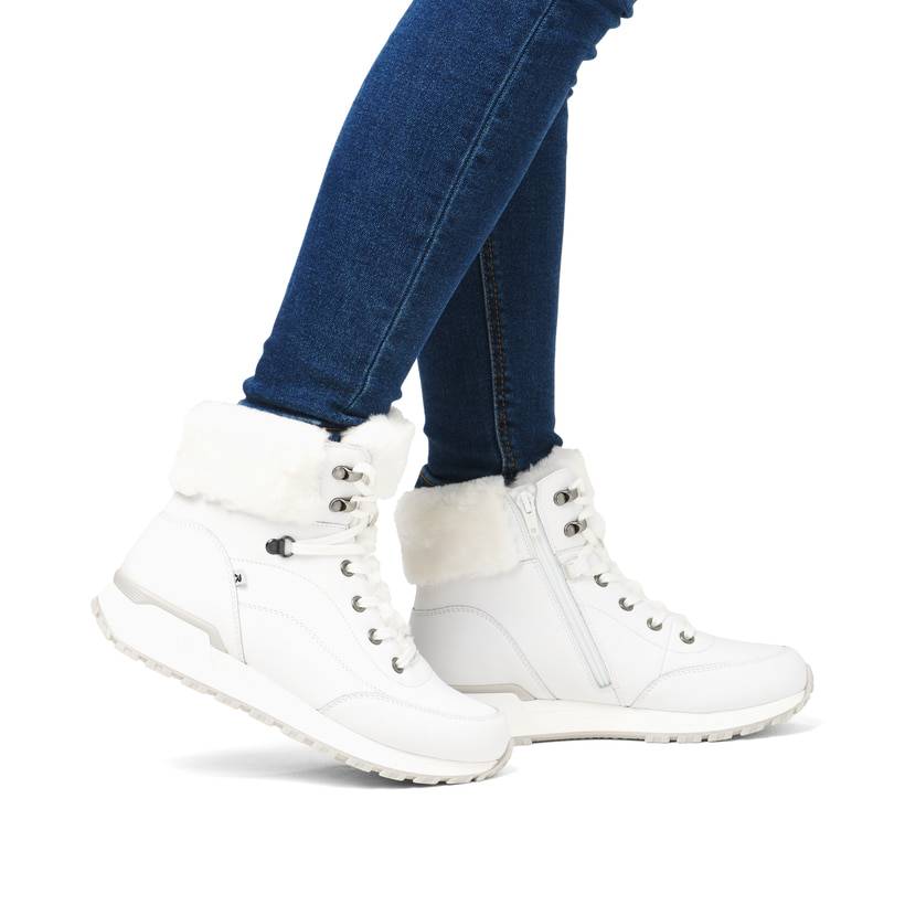 Rieker Artikelnummer W0670-80 Rieker Damen Schnürstiefel Kristallweiß