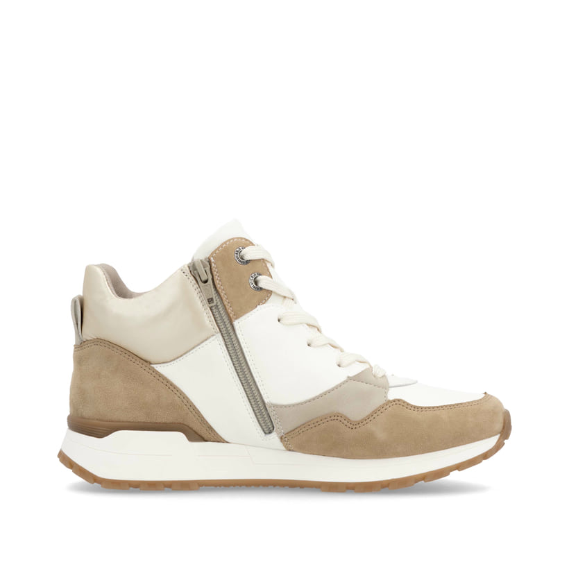 Rieker Artikelnummer W0672-80 Rieker Damen Sneaker High Weiß-beige