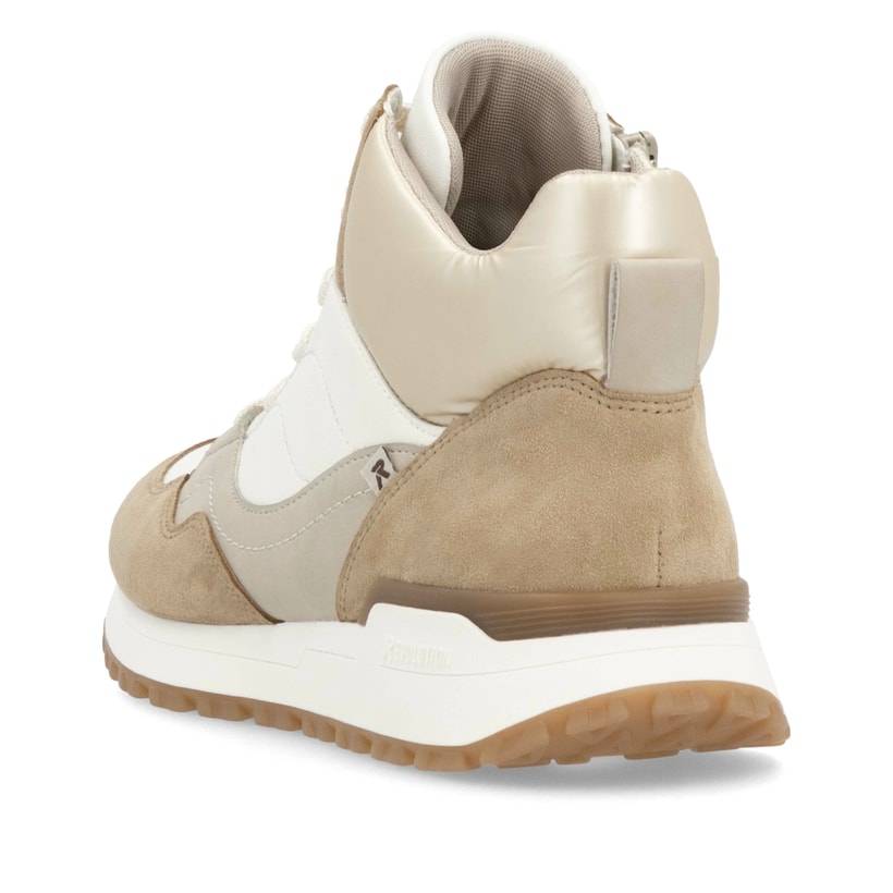 Rieker Artikelnummer W0672-80 Rieker Damen Sneaker High Weiß-beige