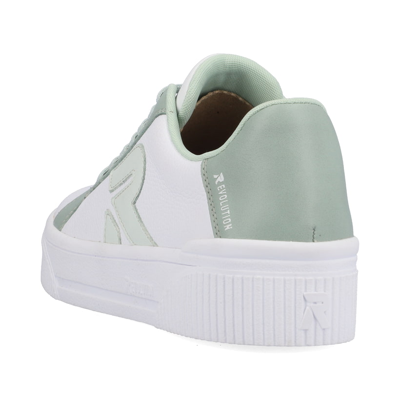 Rieker Artikelnummer W0700-52 Rieker Damen Sneaker Low Swan-white Mint-green