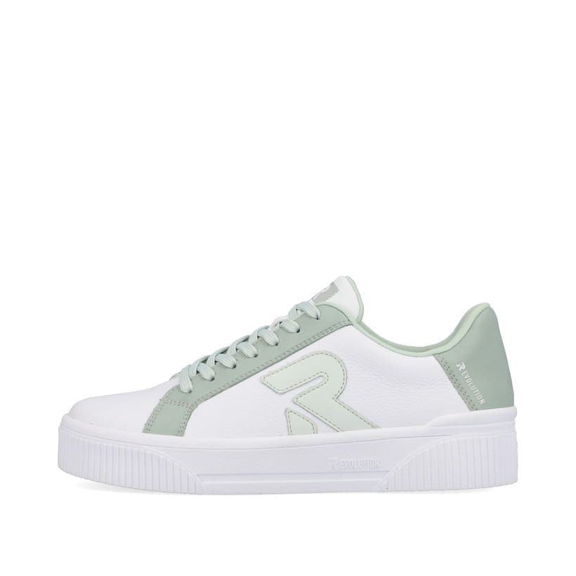Rieker Artikelnummer W0700-52 Rieker Damen Sneaker Low swan-white mint-green