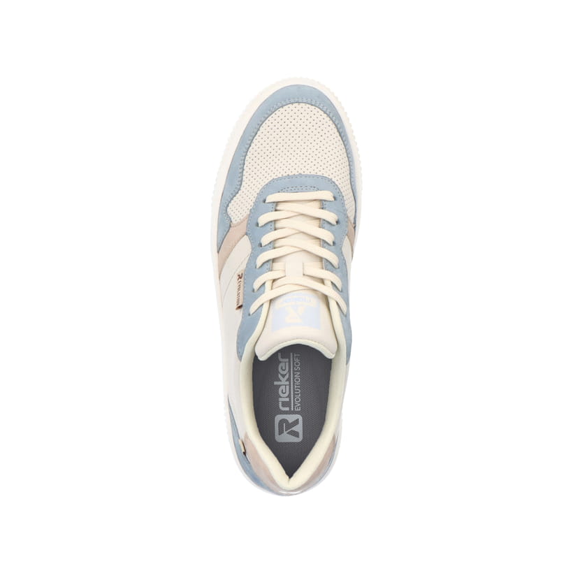 Rieker Artikelnummer W0701-81 Rieker Damen Sneaker Low Vanilla-white Light-blue