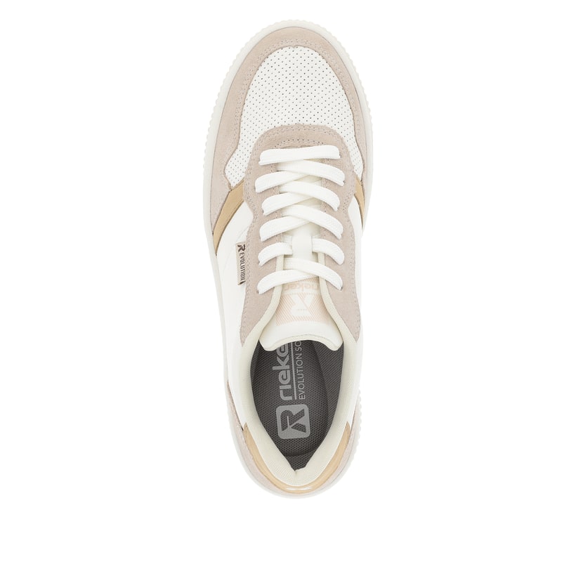 Rieker Artikelnummer W0701-82 Rieker Damen Sneaker Low Crystal-white Sand-beige