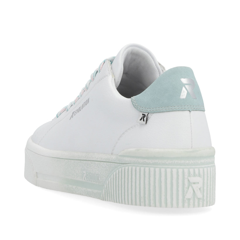 Rieker Artikelnummer W0704-80 Rieker Damen Sneaker Low Crystal-white Light-aqua