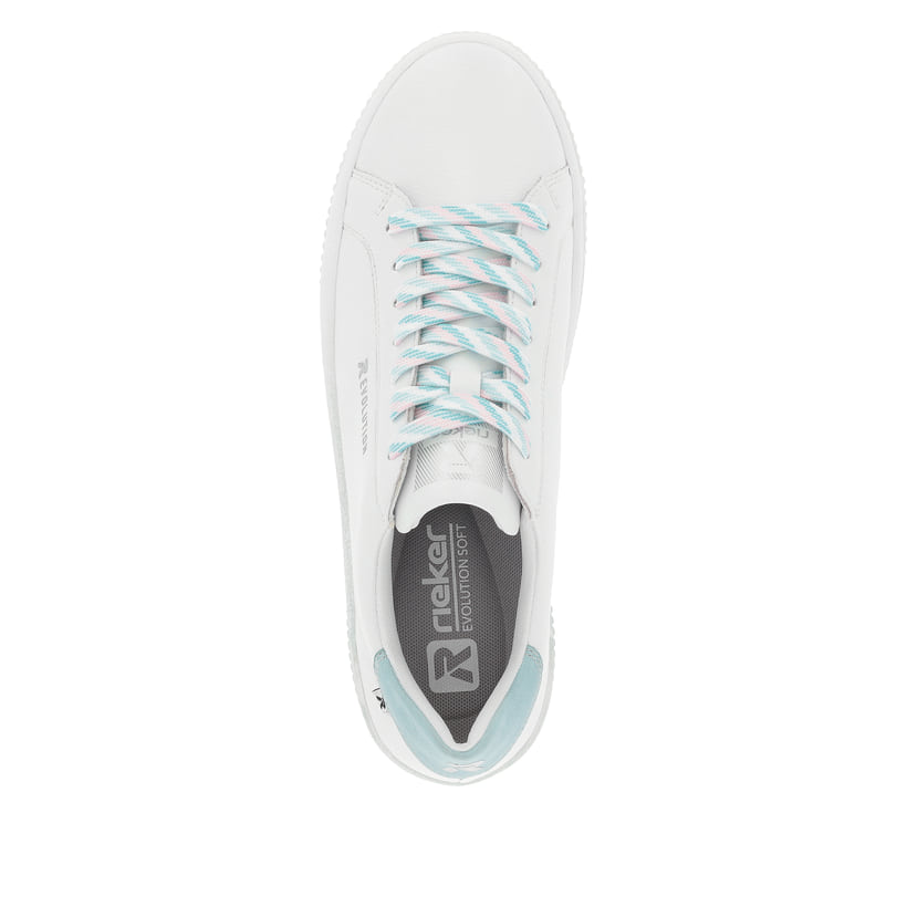 Rieker Artikelnummer W0704-80 Rieker Damen Sneaker Low Crystal-white Light-aqua