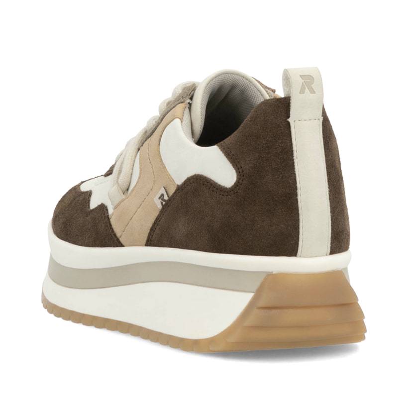 Rieker Artikelnummer W0900-25 Rieker Damen Sneaker Low Braun-beige-weiß