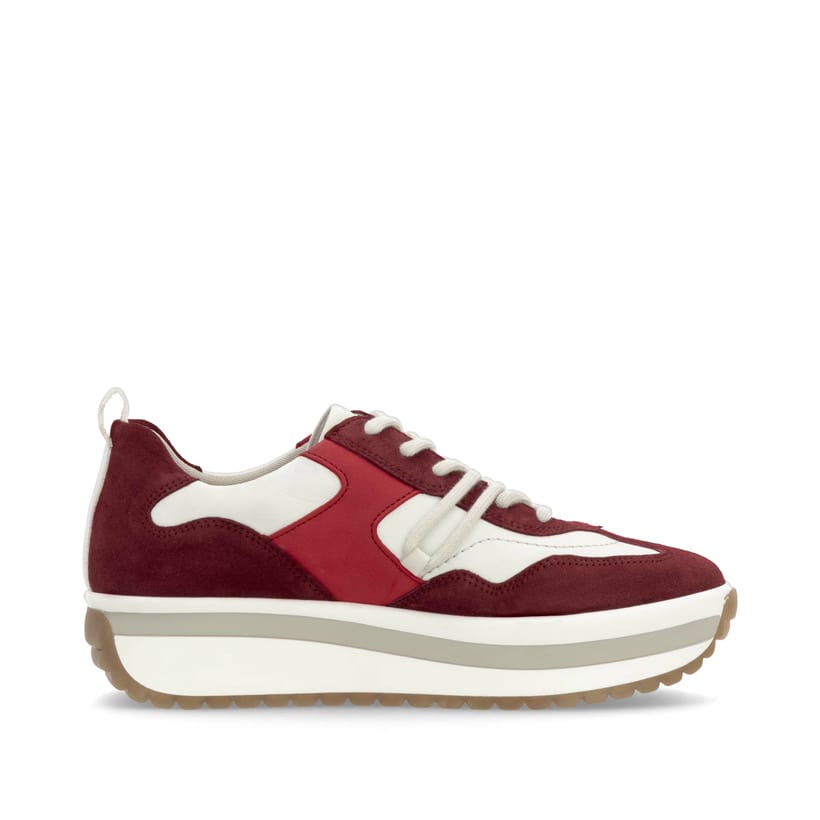 Rieker Artikelnummer W0900-35 Rieker Damen Sneaker Low Kirschrot-weiß