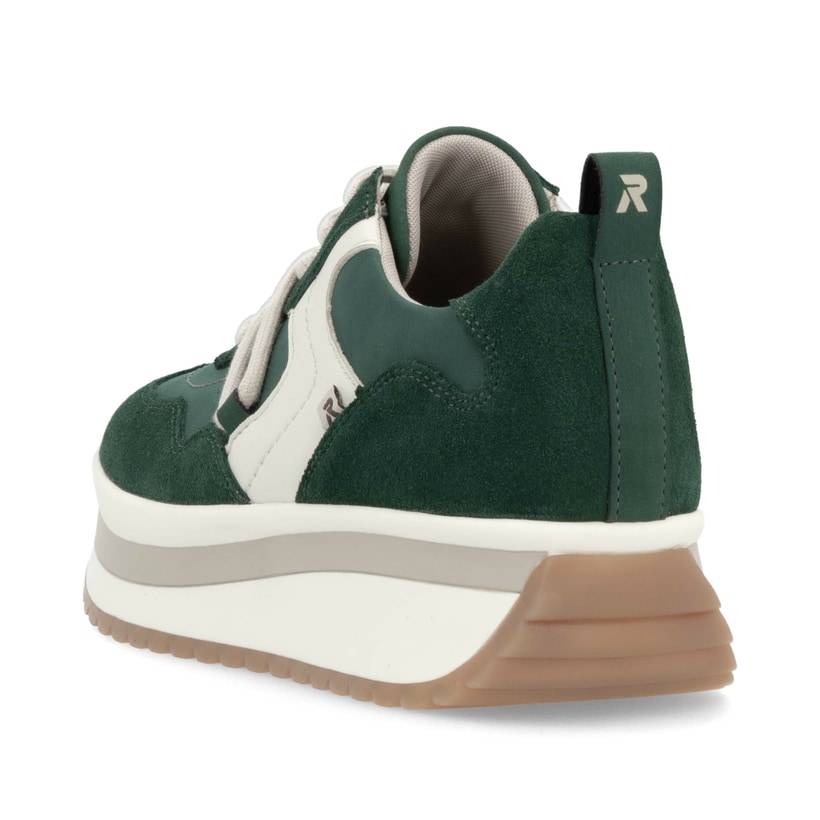 Rieker Artikelnummer W0900-54 Rieker Damen Sneaker Low Waldgrün-weiß