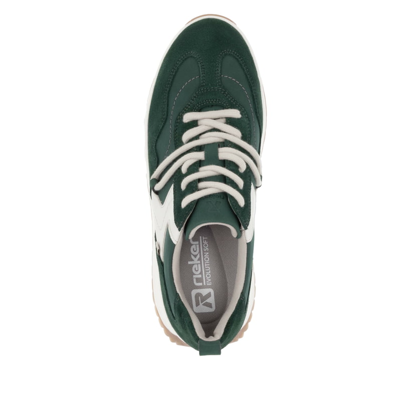 Rieker Artikelnummer W0900-54 Rieker Damen Sneaker Low Waldgrün-weiß