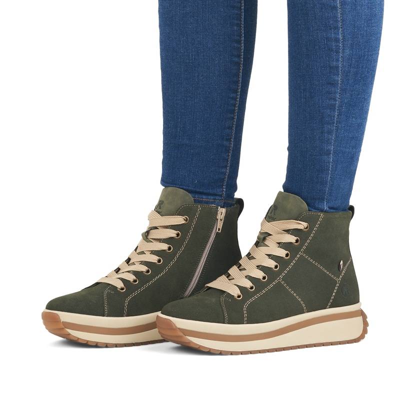 Rieker Artikelnummer W0960-54 Rieker Damen Sneaker High Blattgrün
