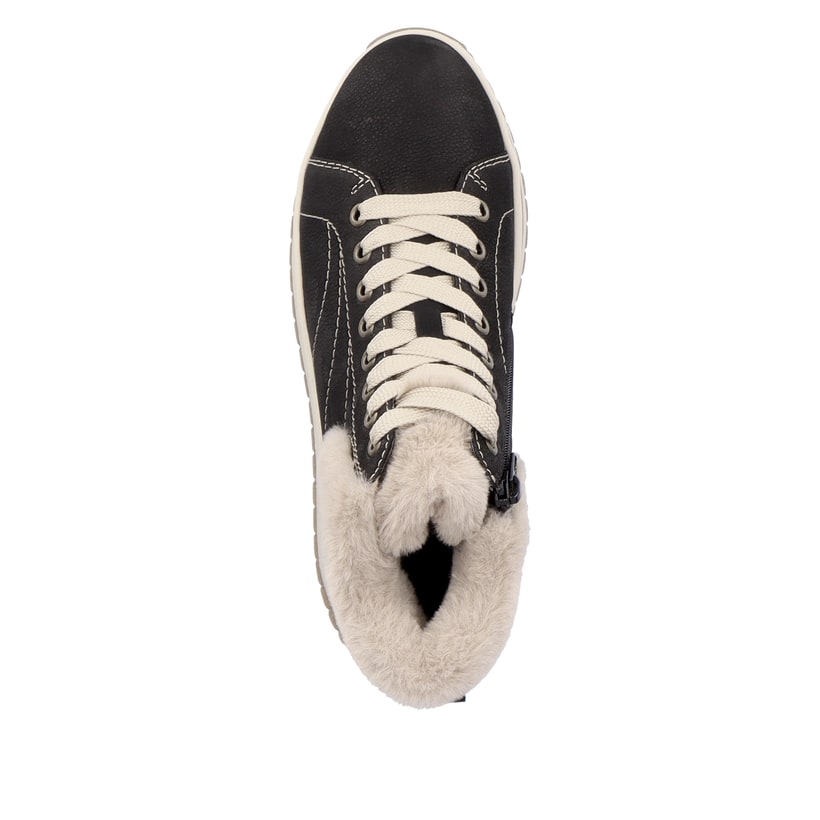 Rieker Artikelnummer W0961-00 Rieker Damen Sneaker High Night-black Creme-beige