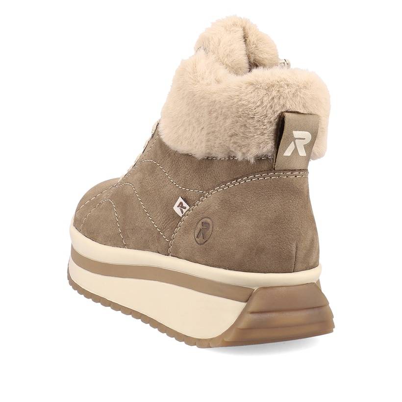 Rieker Artikelnummer W0961-24 Rieker Damen Sneaker High Caramel-brown Creme-beige