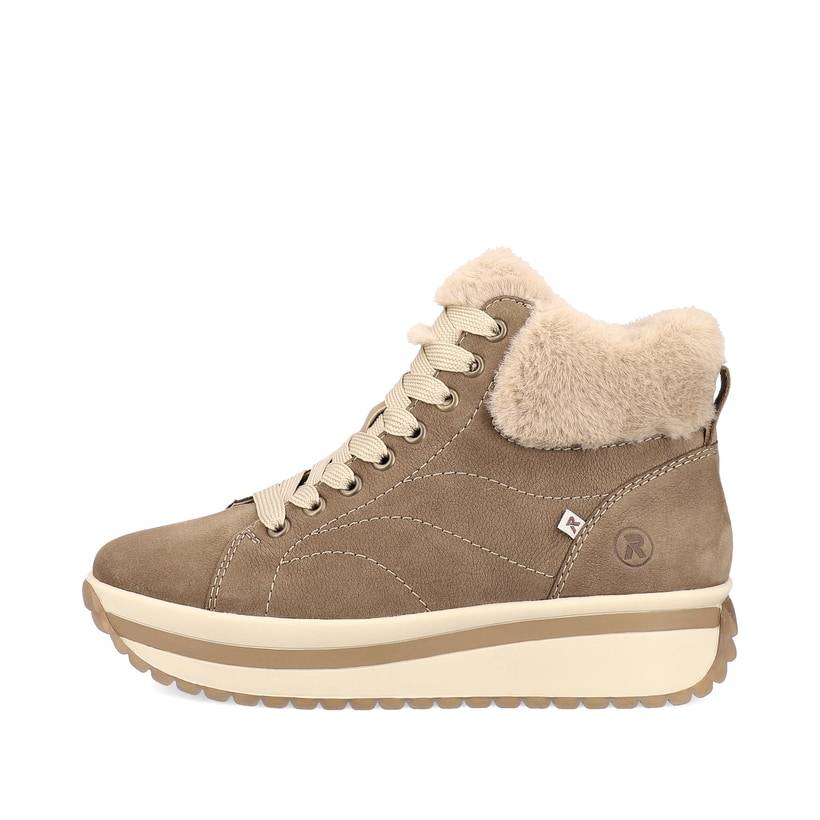 Rieker Artikelnummer W0961-24 Rieker Damen Sneaker High caramel-brown creme-beige
