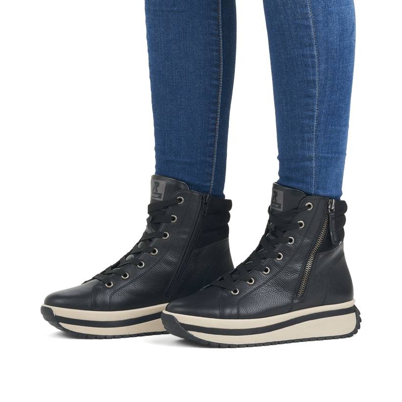 Rieker Artikelnummer W0962-00 Rieker Damen Sneaker High Mattschwarz