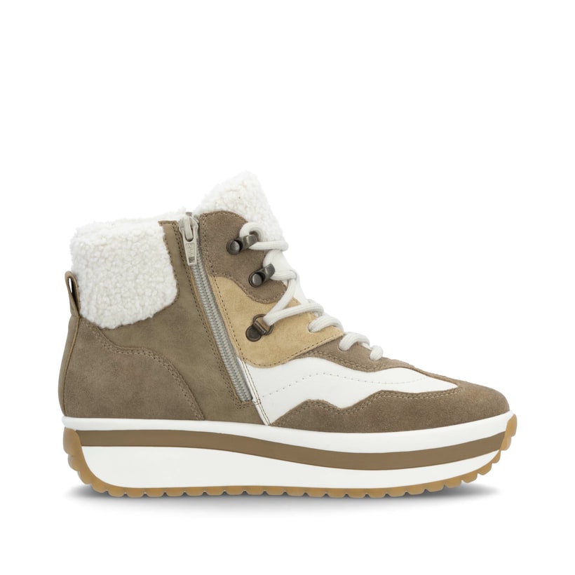 Rieker Artikelnummer W0970-64 Rieker Damen Schnürstiefel Braun-beige-weiß