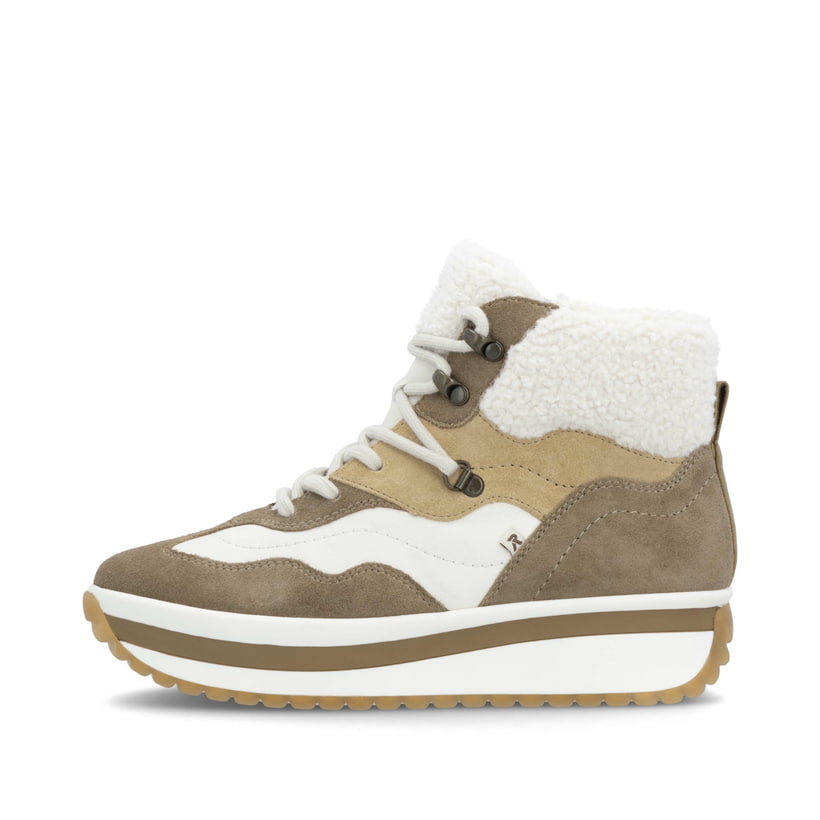 Rieker Artikelnummer W0970-64 Rieker Damen Schnürstiefel braun-beige-weiß