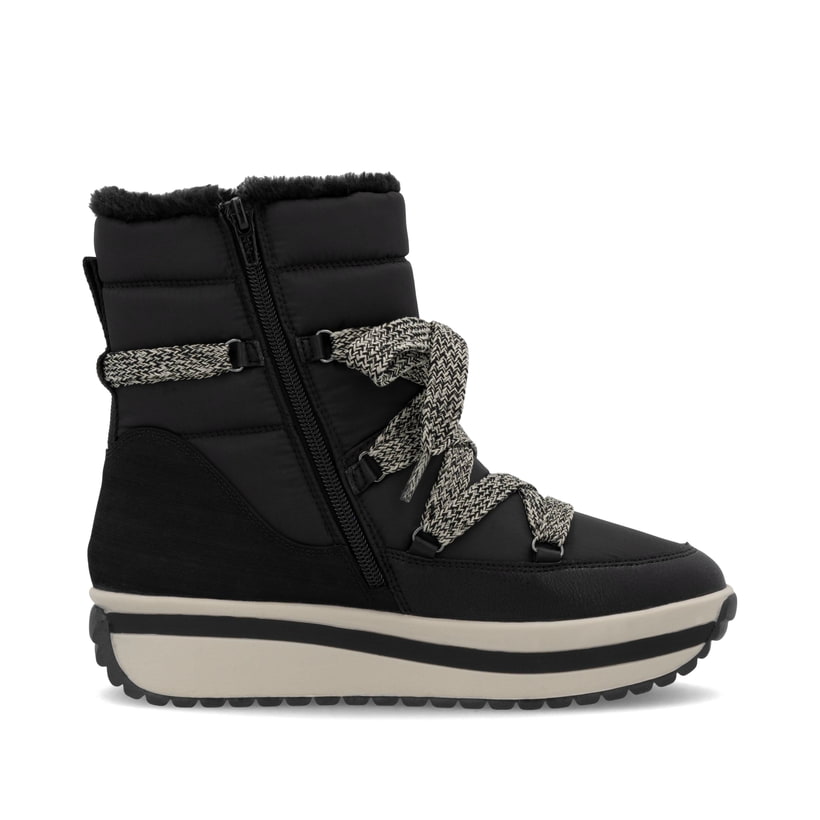 Rieker Artikelnummer W0971-00 Rieker Damen Schnürstiefel Asphaltschwarz