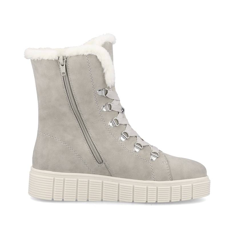 Rieker Artikelnummer W1070-40 Rieker Damen Schnürstiefel Platinum Grey