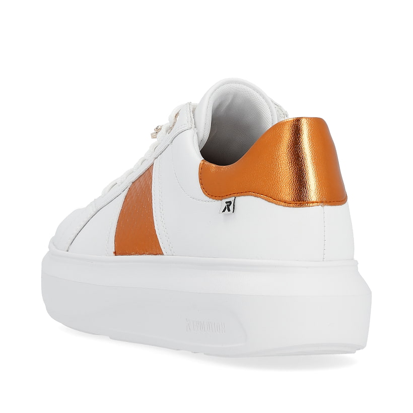 Rieker Artikelnummer W1202-80 Rieker Damen Sneaker Low Pearl-white Copper-metallic