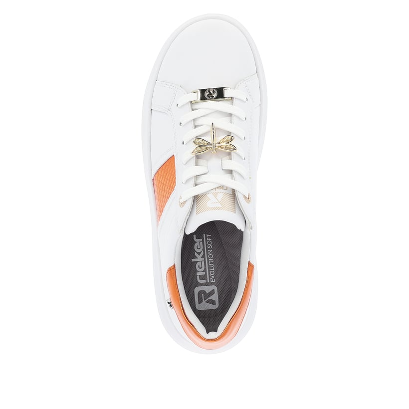 Rieker Artikelnummer W1202-80 Rieker Damen Sneaker Low Pearl-white Copper-metallic